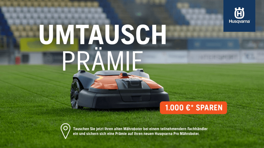Wechselangebot f&uuml;r Sportvereine: bis zu 2.000 Euro Pr&auml;mie f&uuml;r den Wechsel zu Husqvarna Profi-M&auml;hroboter